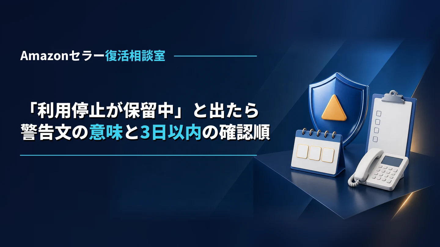 Amazonで「アカウントの利用停止が保留中」と出たら｜「今すぐこれらの違反に対処してください」の意味と、3日以内に確かめる順番