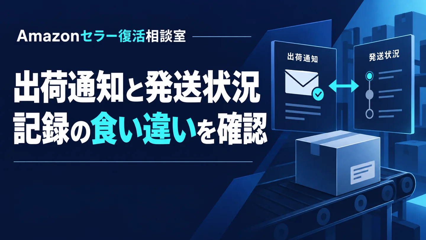 出荷通知と発送状況 記録の食い違いを確認