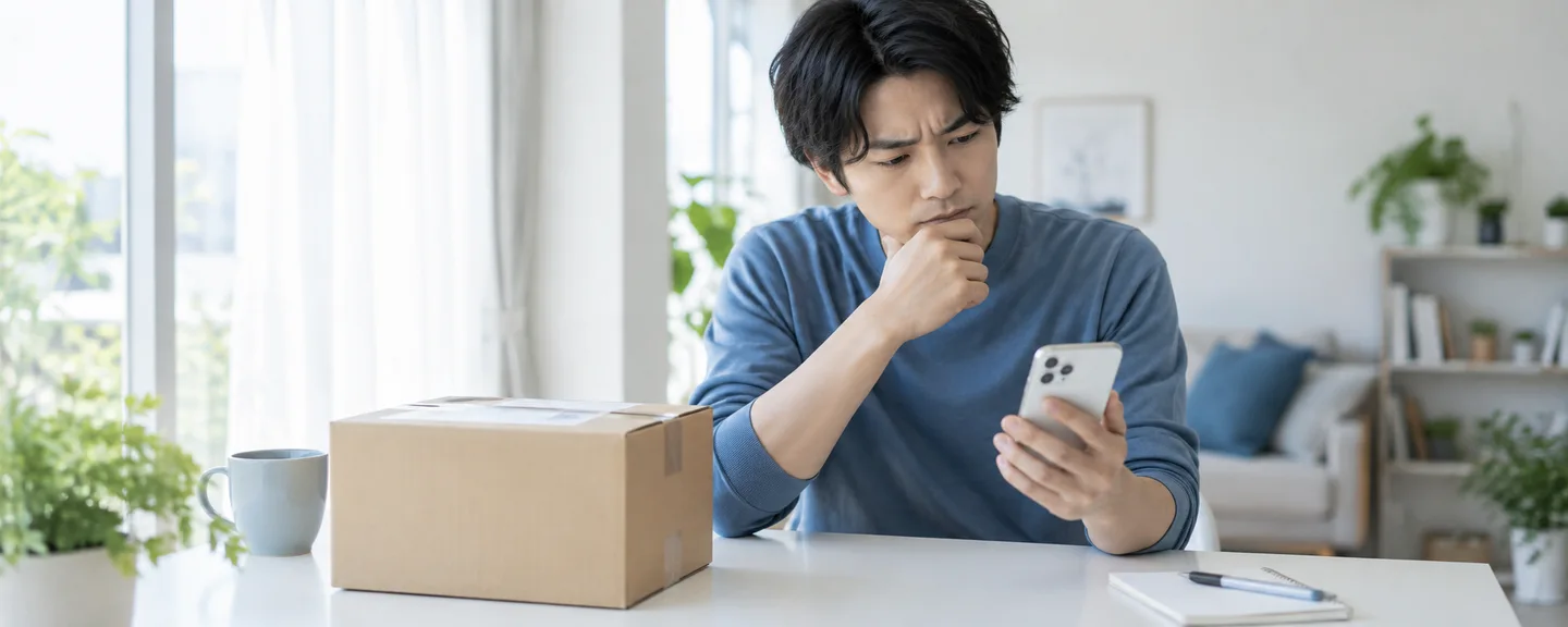 届いた通知を落ち着いて読み返す
