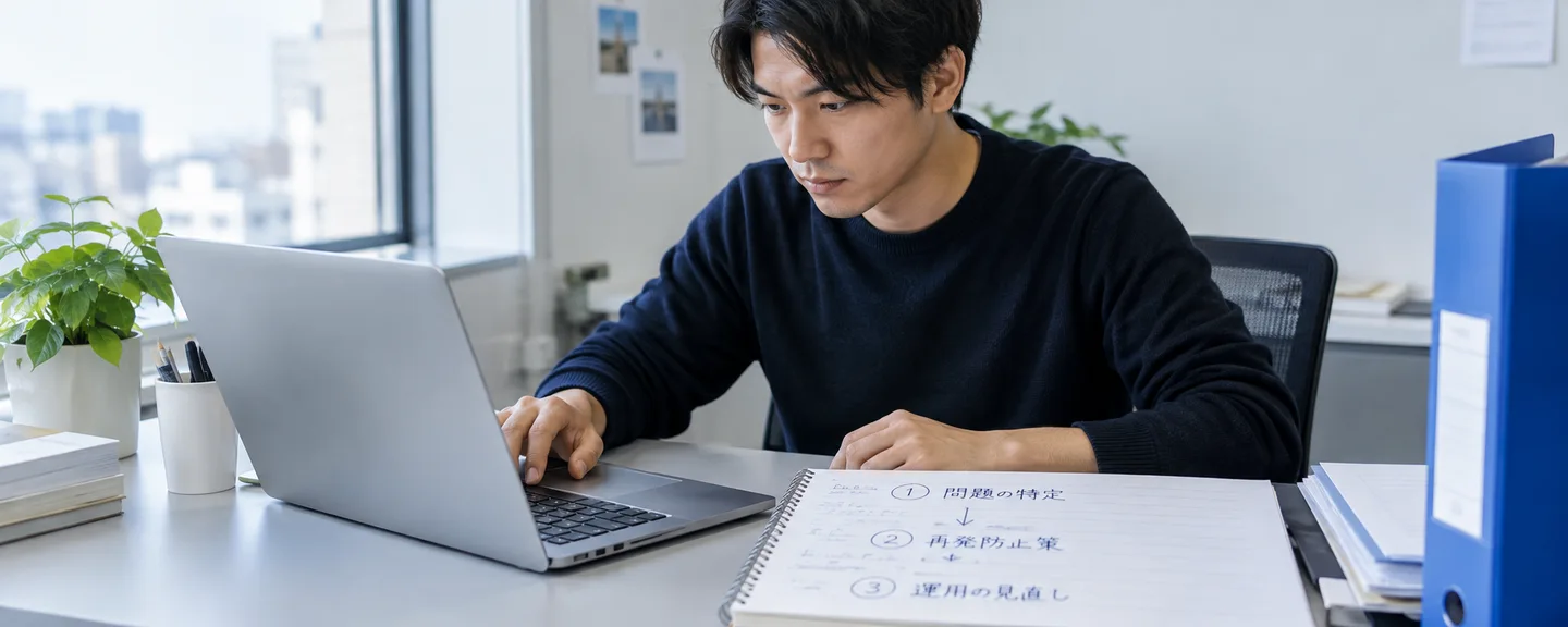 原因と再発防止策を文章にまとめる