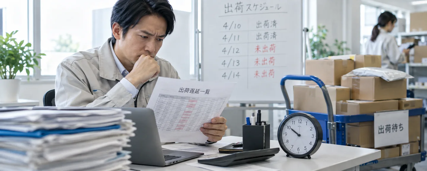 集荷時刻と出荷通知の送信時刻を照合する