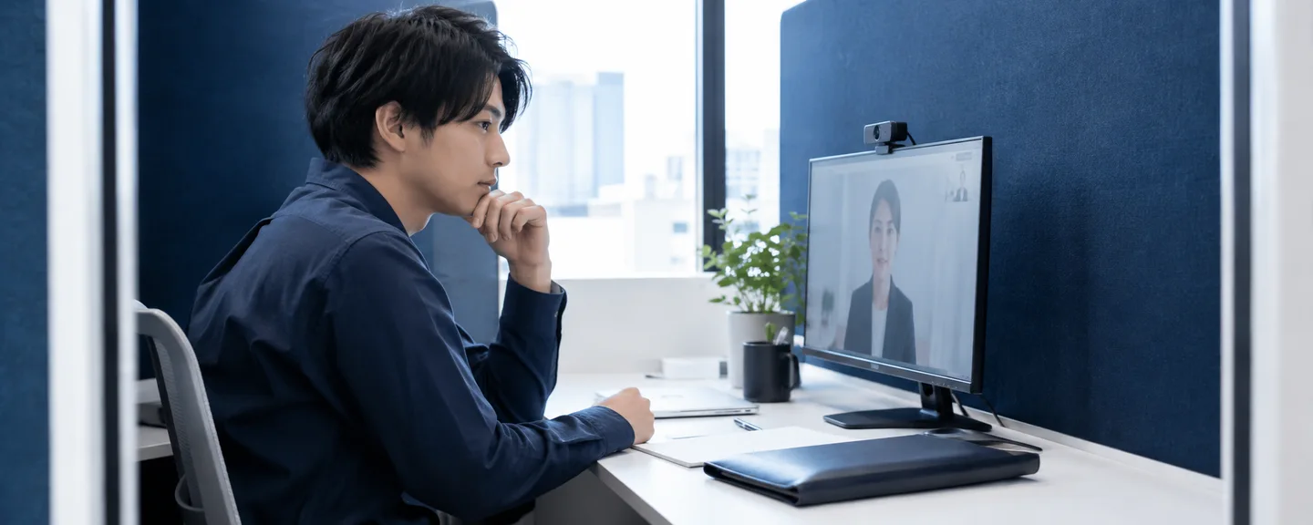 面談前にカメラと回線を試しておく