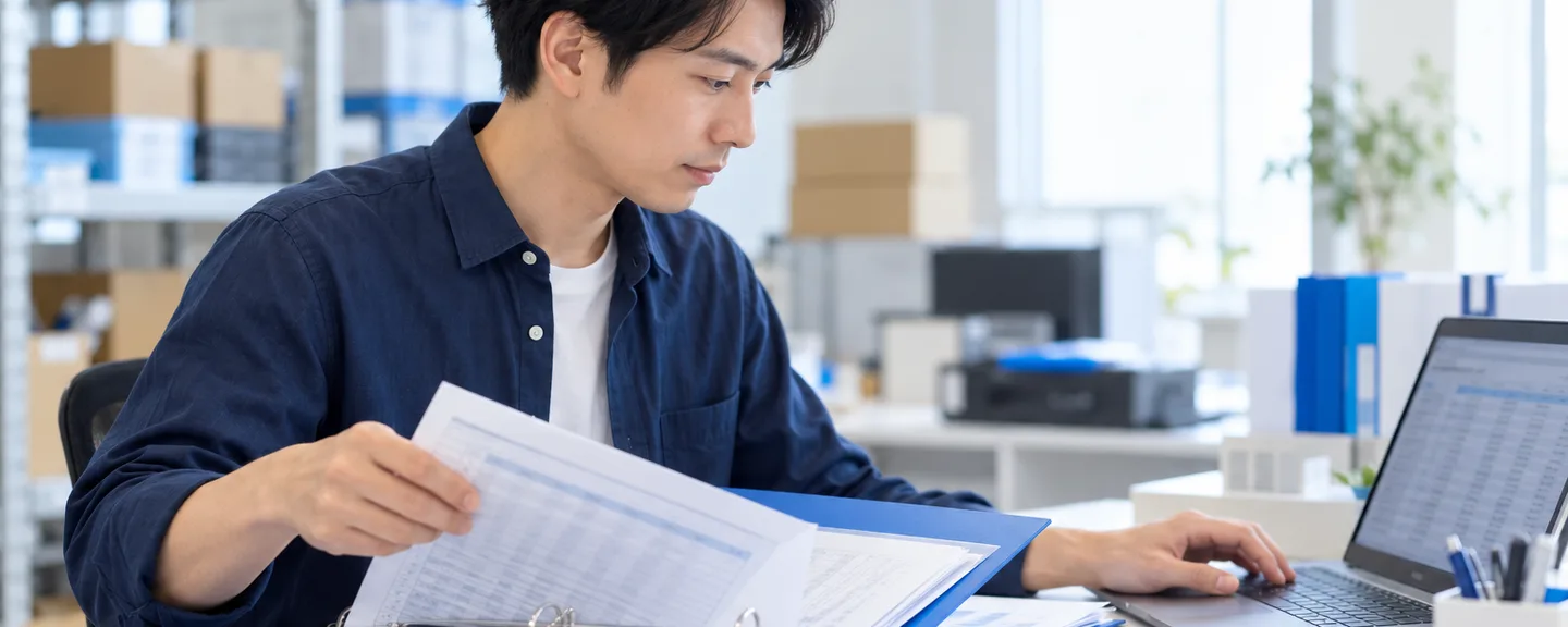 待つあいだに、書類と在庫の記録を整える